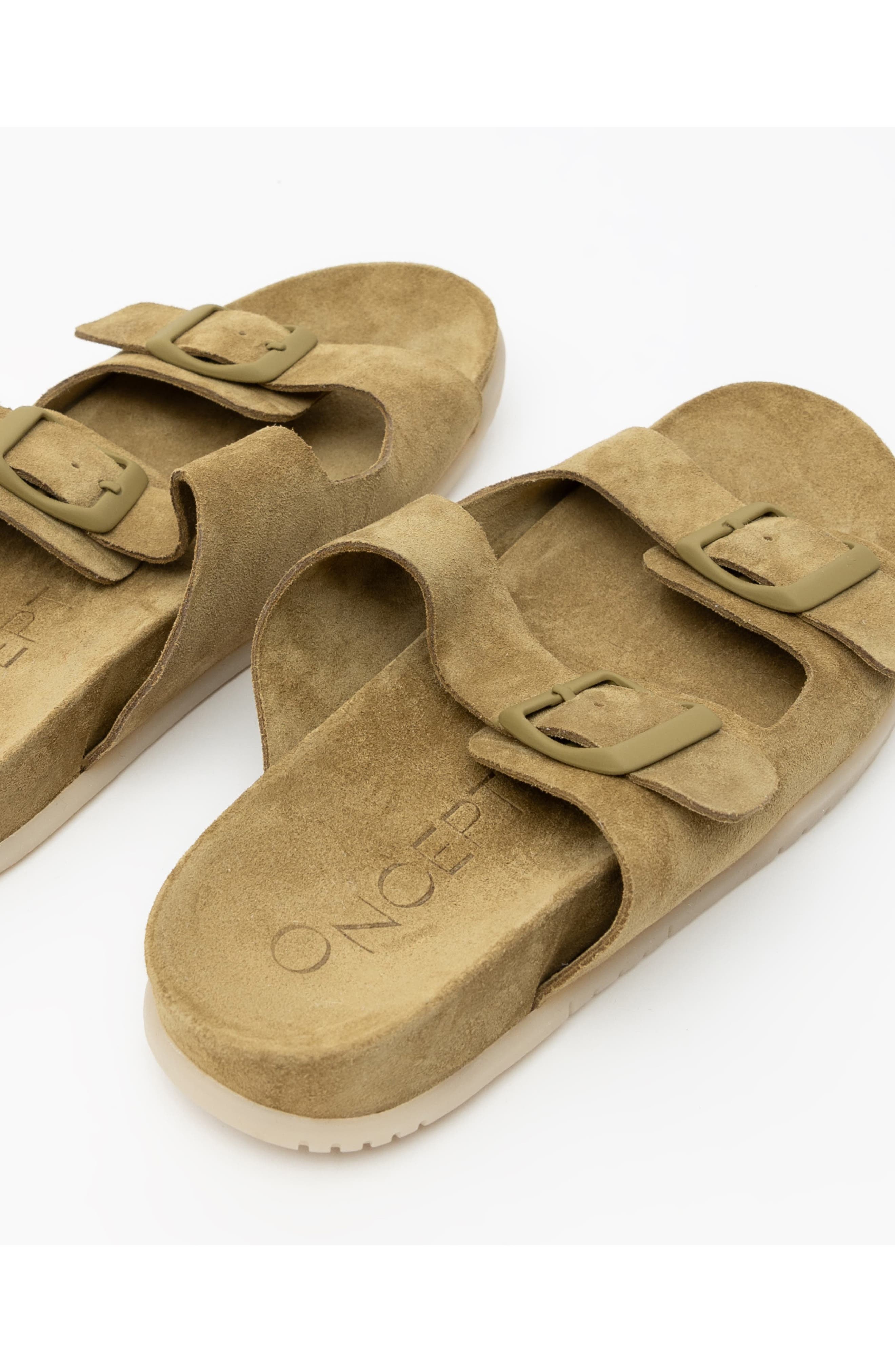 Savannah Buckle Slide Sandal, Alternate, color, LODEN