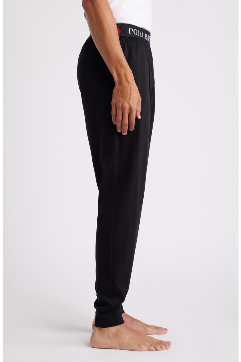 Mercerized Cotton Pajama Joggers, Alternate, color, POLO BLACK