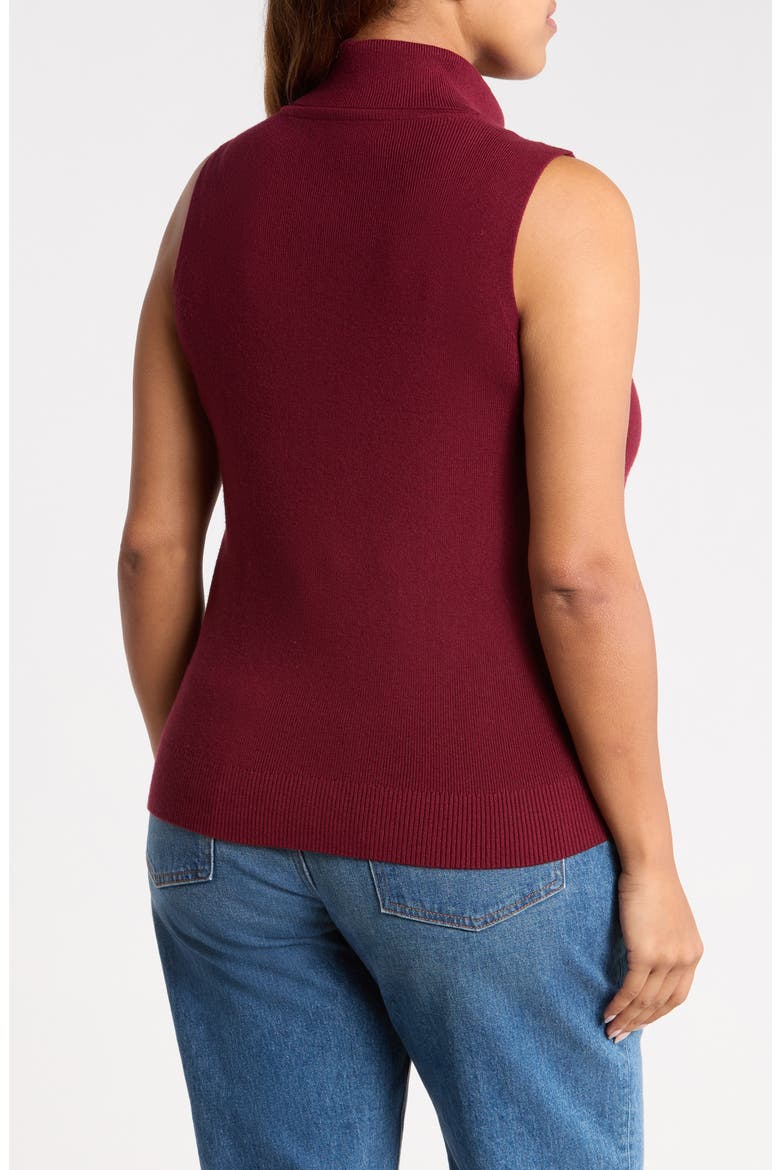 Kelly Sleeveless Turtleneck Top, Alternate, color, CHERRY