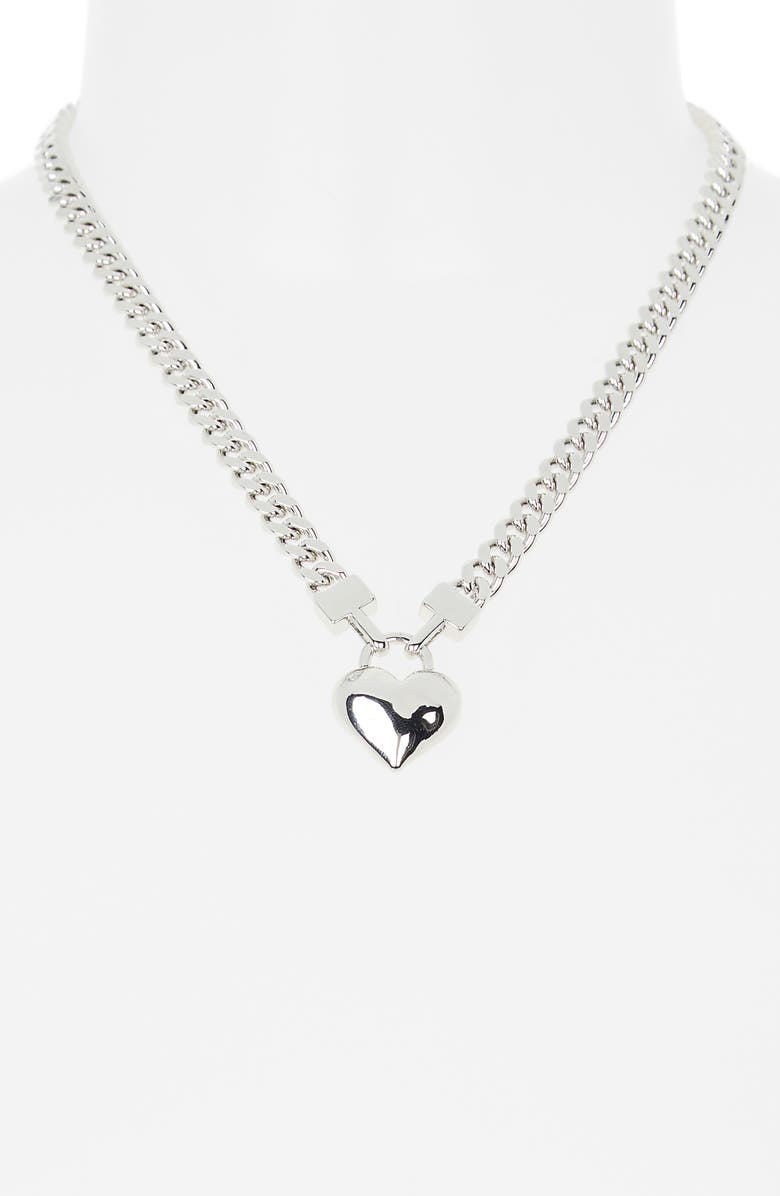 EYE CANDY LOS ANGELES Adeline Heart Pendant Necklace, Alternate, color, Silver