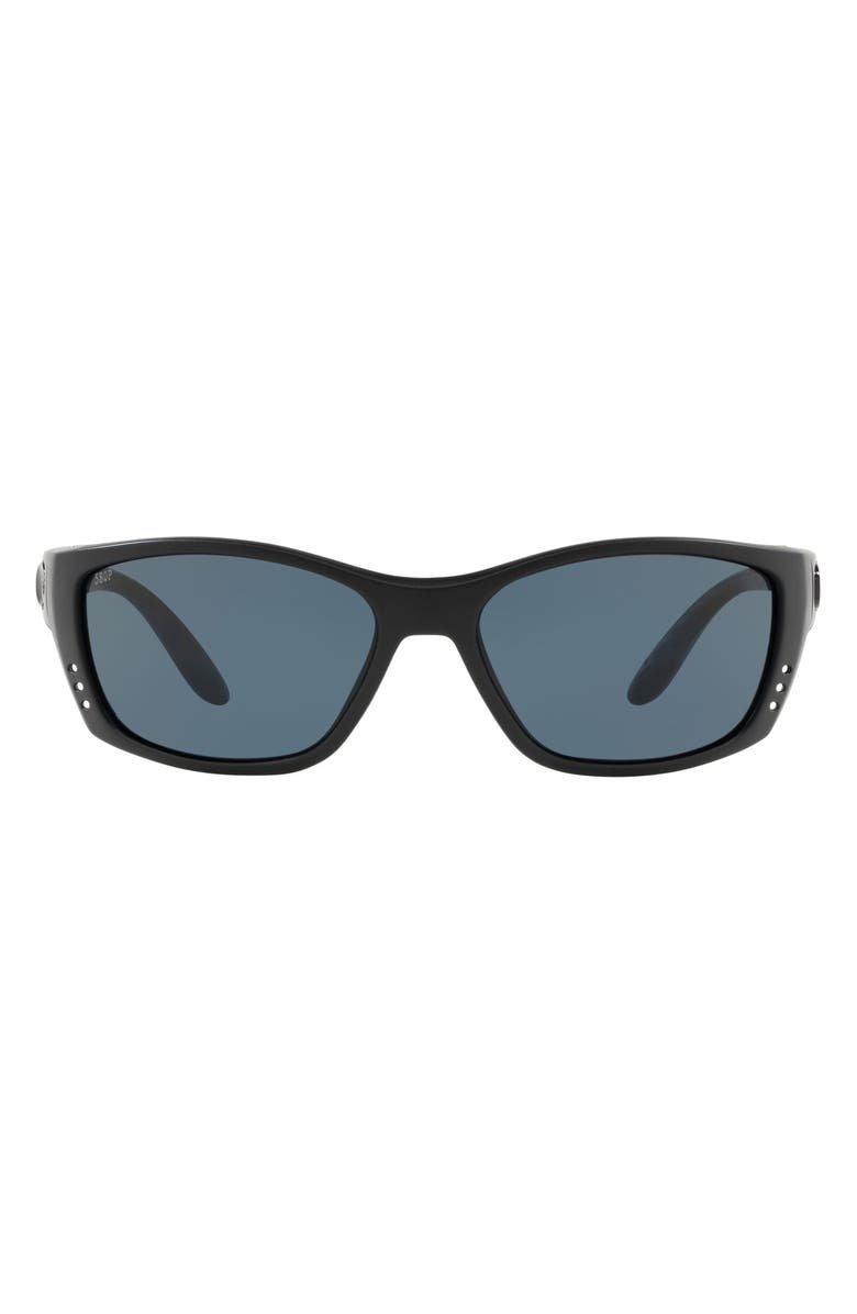 Costa Del Mar 64mm Polarized Wraparound Sunglasses, Main, color, Black