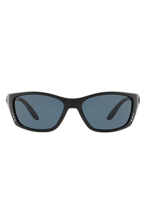 64mm Polarized Wraparound Sunglasses