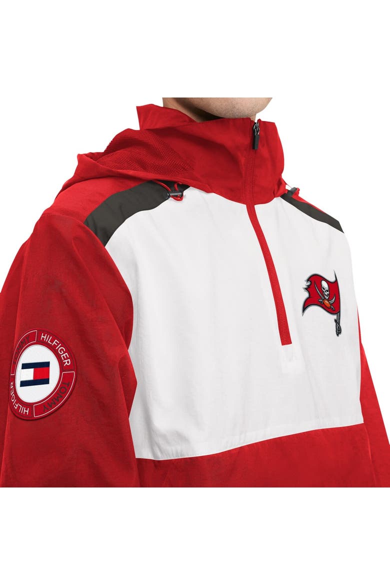 Men's Tommy Hilfiger Red/White Tampa Bay Buccaneers Carter Half-Zip Hooded Top, Alternate, color, Red