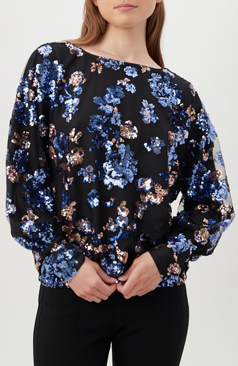 Trina Turk Sprite 3 Sequin Top, Main, color, Blue Multi