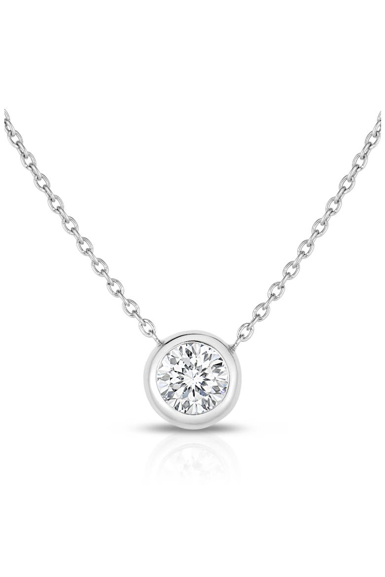 18K Gold Diamond Pendant Necklace, Main, color, WHITE