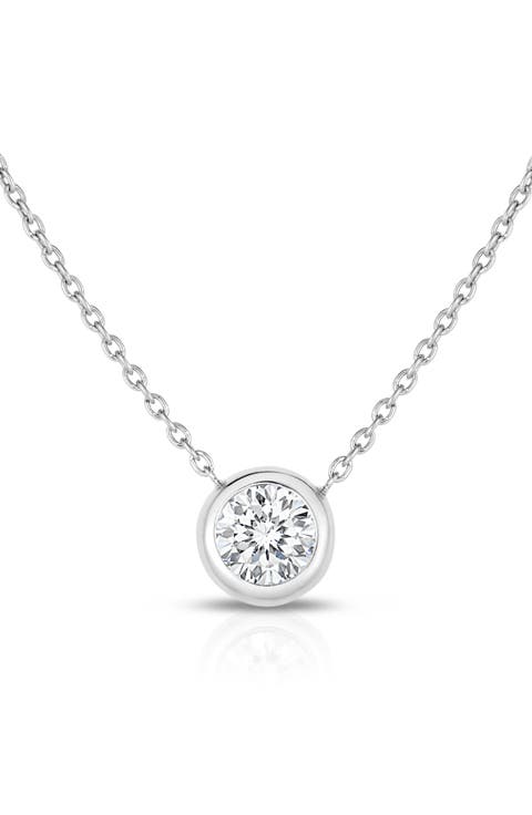 18K Gold Diamond Pendant Necklace