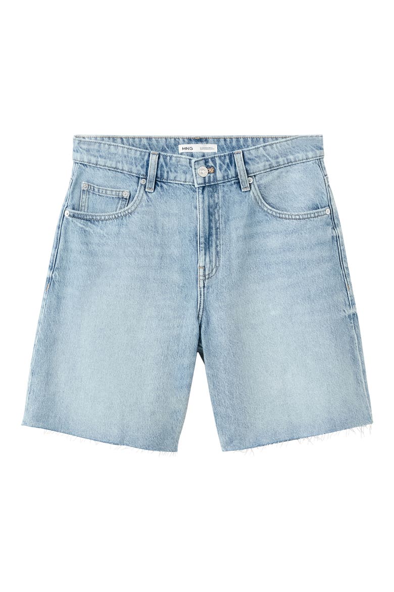 Low Rise Straight Leg Denim Bermuda Shorts, Alternate, color, MEDIUM BLUE