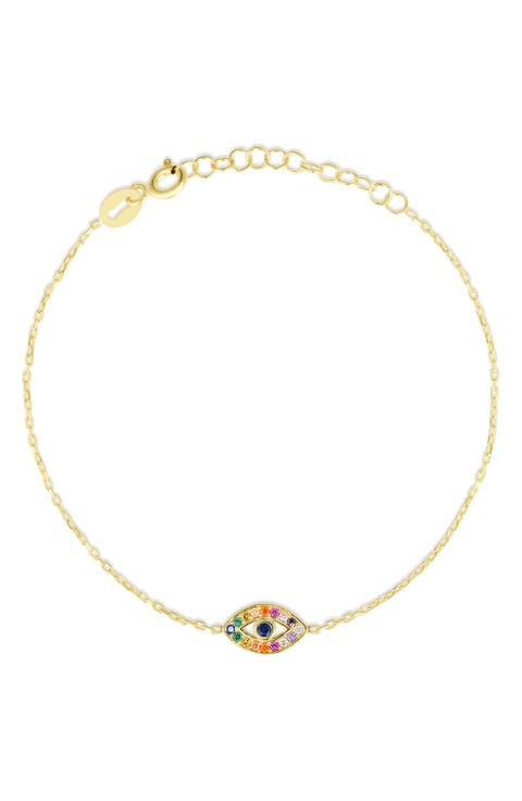 CZ Evil Eye Chain Bracelet
