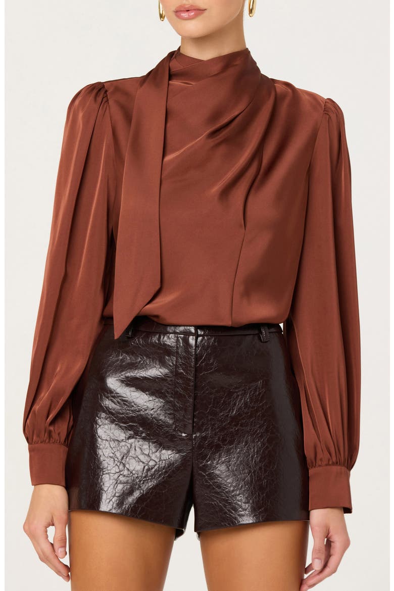 Ivonne Satin Top, Main, color, RUST