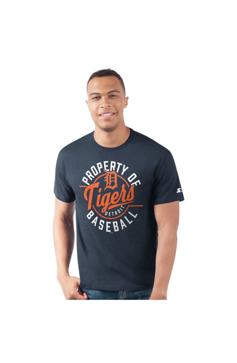 STARTER Men's Starter  Navy Detroit Tigers Prime Time Property Of T-Shirt, Alternate, color, Navy