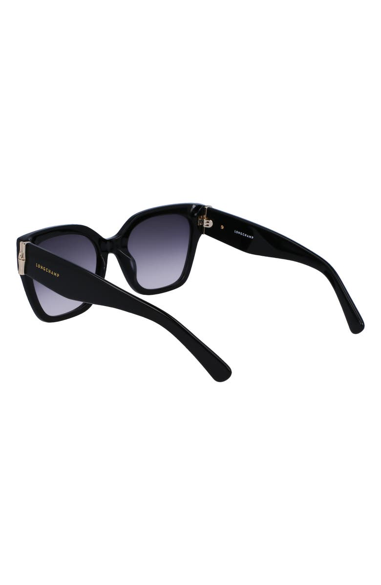 Longchamp 55mm Rectangular Sunglasses, Alternate, color, Black
