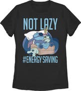 Lilo & Stitch Women's Lilo & Stitch Not Lazy, Saving Energy Graphic T-Shirt