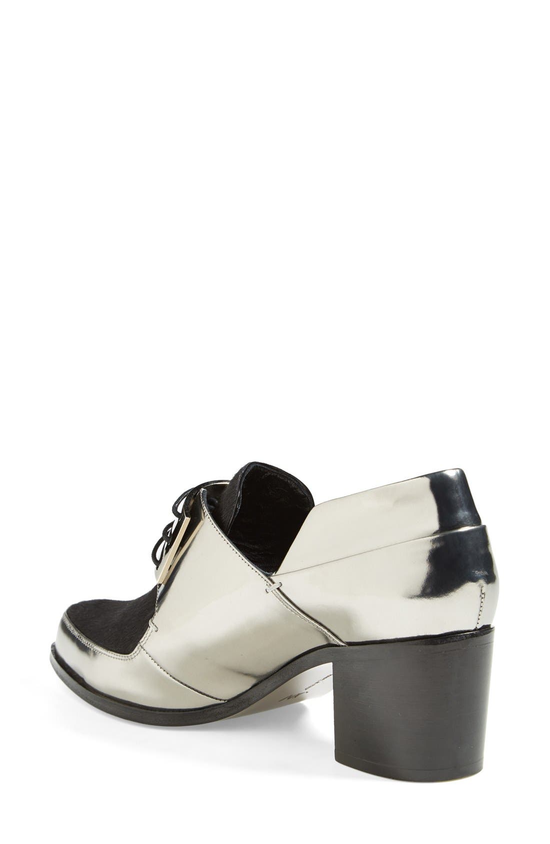 Metal Plate Laminated Calf Hair Pump, Alternate, color, SILVER