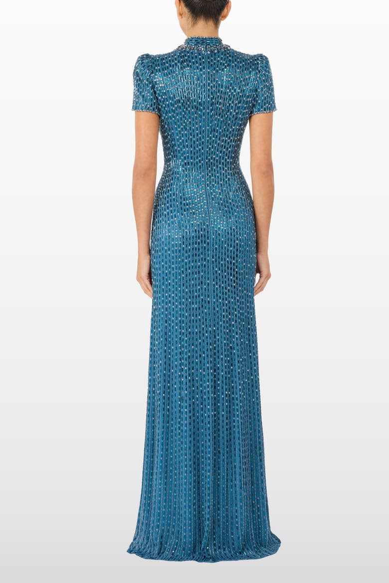 Amber Embellished Maxi Dress, Alternate, color, Lapis