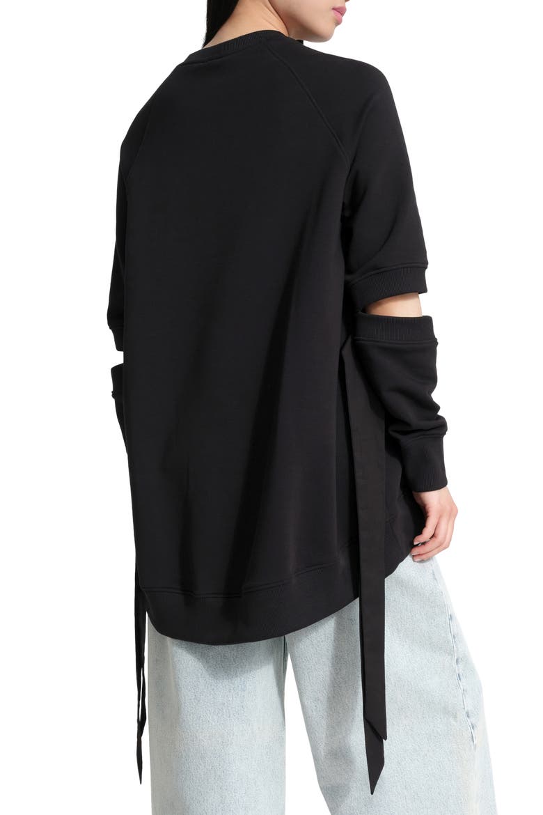 Mavi Elbow Cutout Sweatshirt, Alternate, color, BLACK