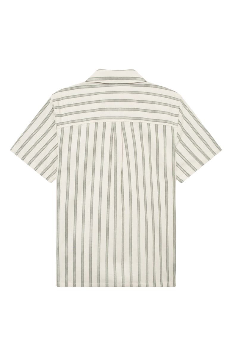 Les Deux Lawson Stripe Camp Shirt, Alternate, color, Ivory/Chive Green