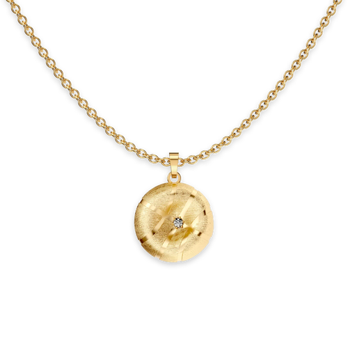 Pascal The Basketball Crooked Ball Diamond Necklace In Gold
