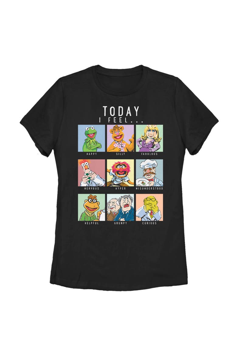 Women's The Muppets Mood Chart  Graphic T-Shirt, Main, color, Black