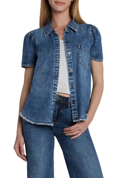 Puff Sleeve Denim Shirt