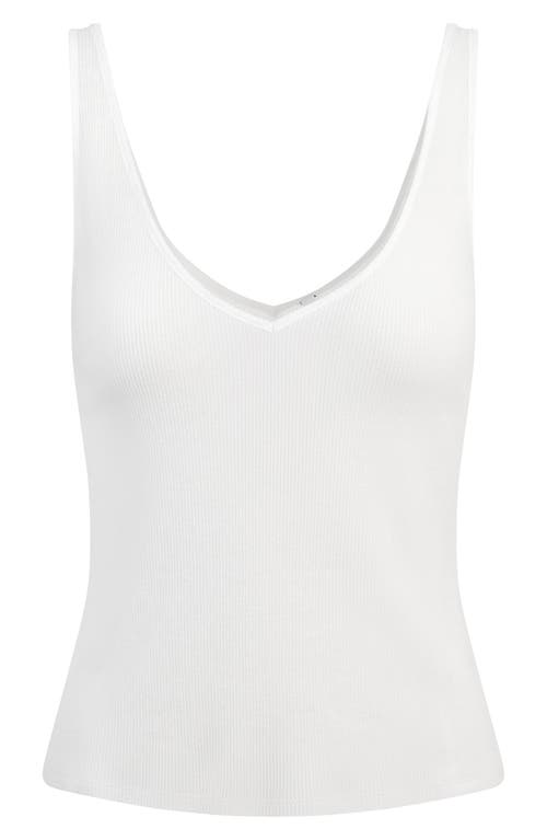 Skims Sheer Rib Tank Top In White