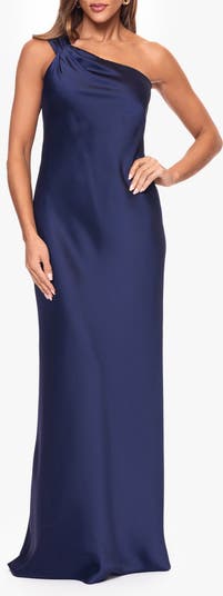 One-Shoulder Satin Gown