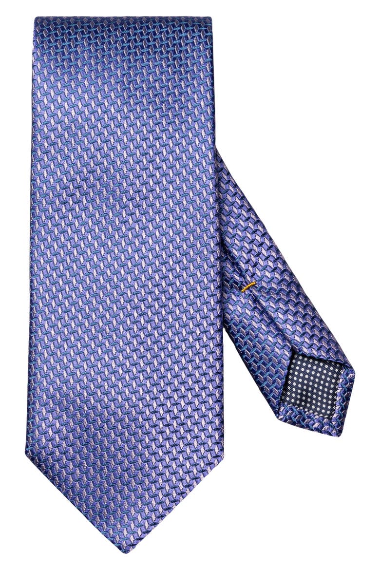 Micro Geometric Woven Silk Tie, Main, color, MEDIUM PURPLE