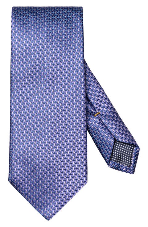 Micro Geometric Woven Silk Tie