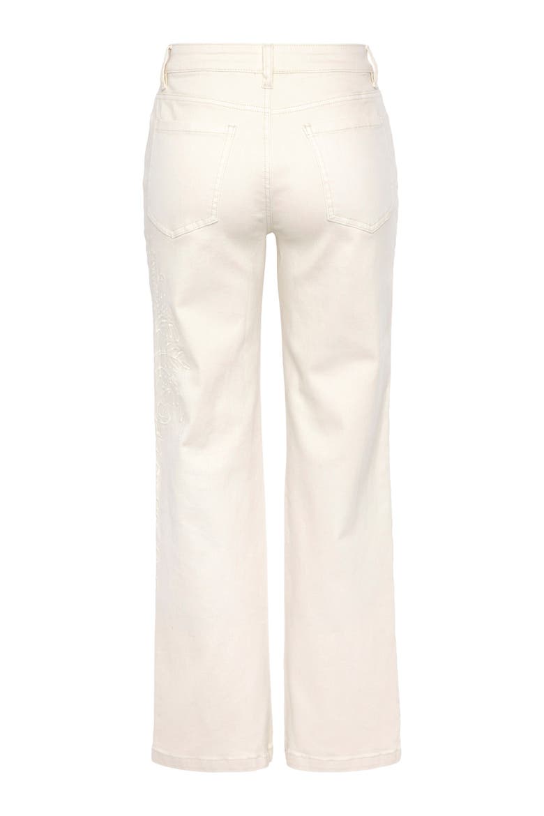 Embroidered Straight Leg Jeans, Alternate, color, White