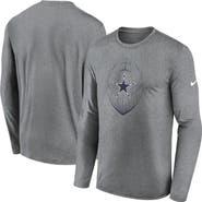 Nike Men's Nike Heather Gray Dallas Cowboys Icon Legend Performance Long Sleeve T-Shirt