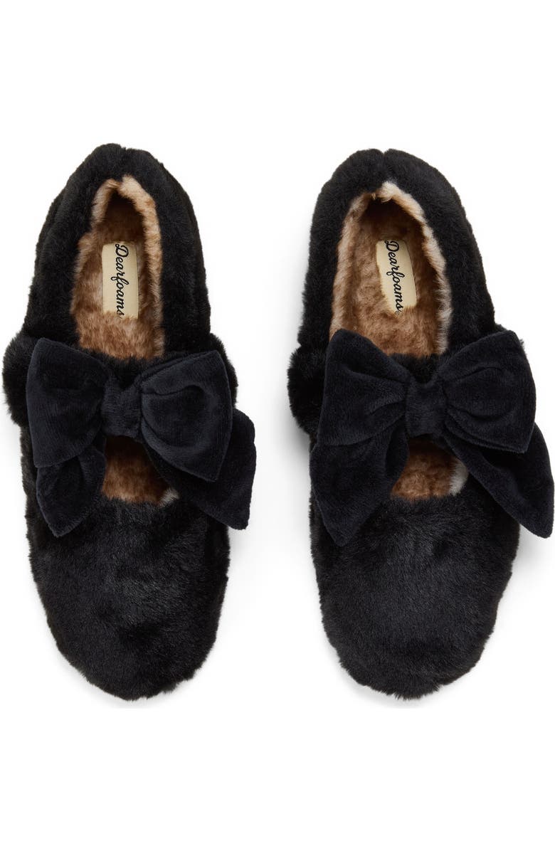 Dearfoams Maryanne Luxe Teddy Maryjane, Alternate, color, Black