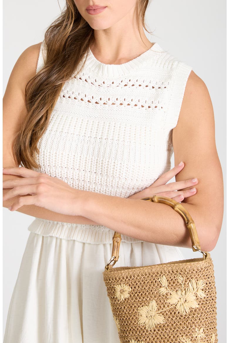 Mixed Media Maxi Dress, Alternate, color, CREAM