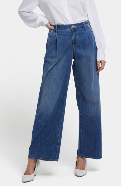 Teresa Pleated Wide Leg Jeans