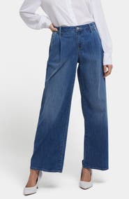 NYDJ Teresa Pleated Wide Leg Jeans