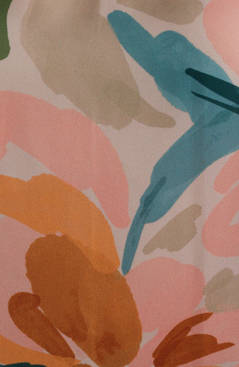 Wit & Wisdom Placement Print Peasant Top, Alternate, color, Basil Multi