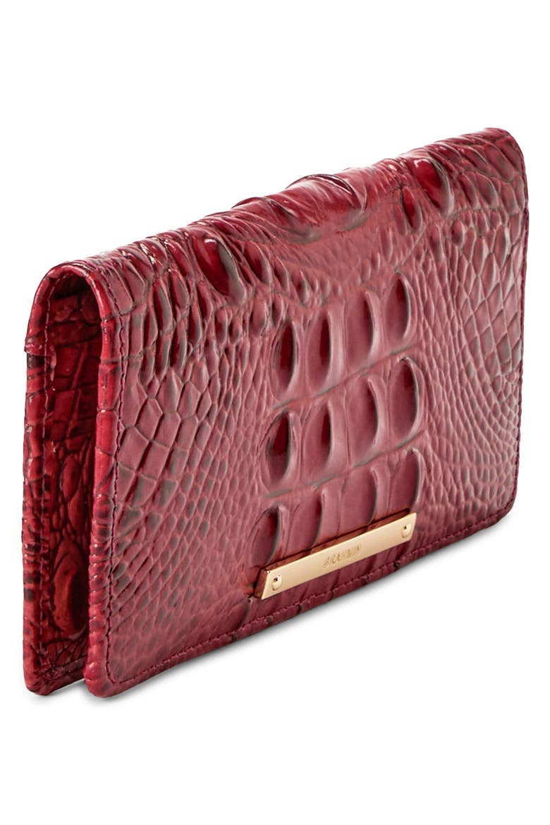 'Ady' Croc Embossed Continental Wallet, Alternate, color, VOLCANIC RED