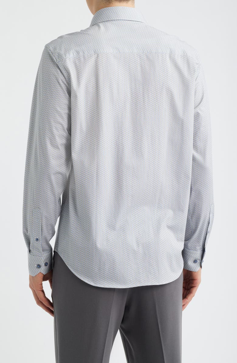 Bugatchi James OoohCotton<sup>®</sup> Geo Print Button-Up Shirt, Alternate, color, Sand/ Blue
