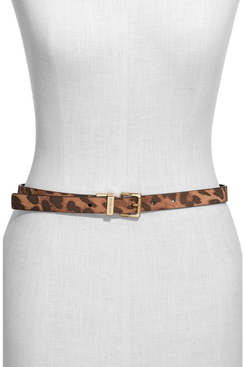 Reversible Leather Belt, Main, color, LEOPARD/BLACK