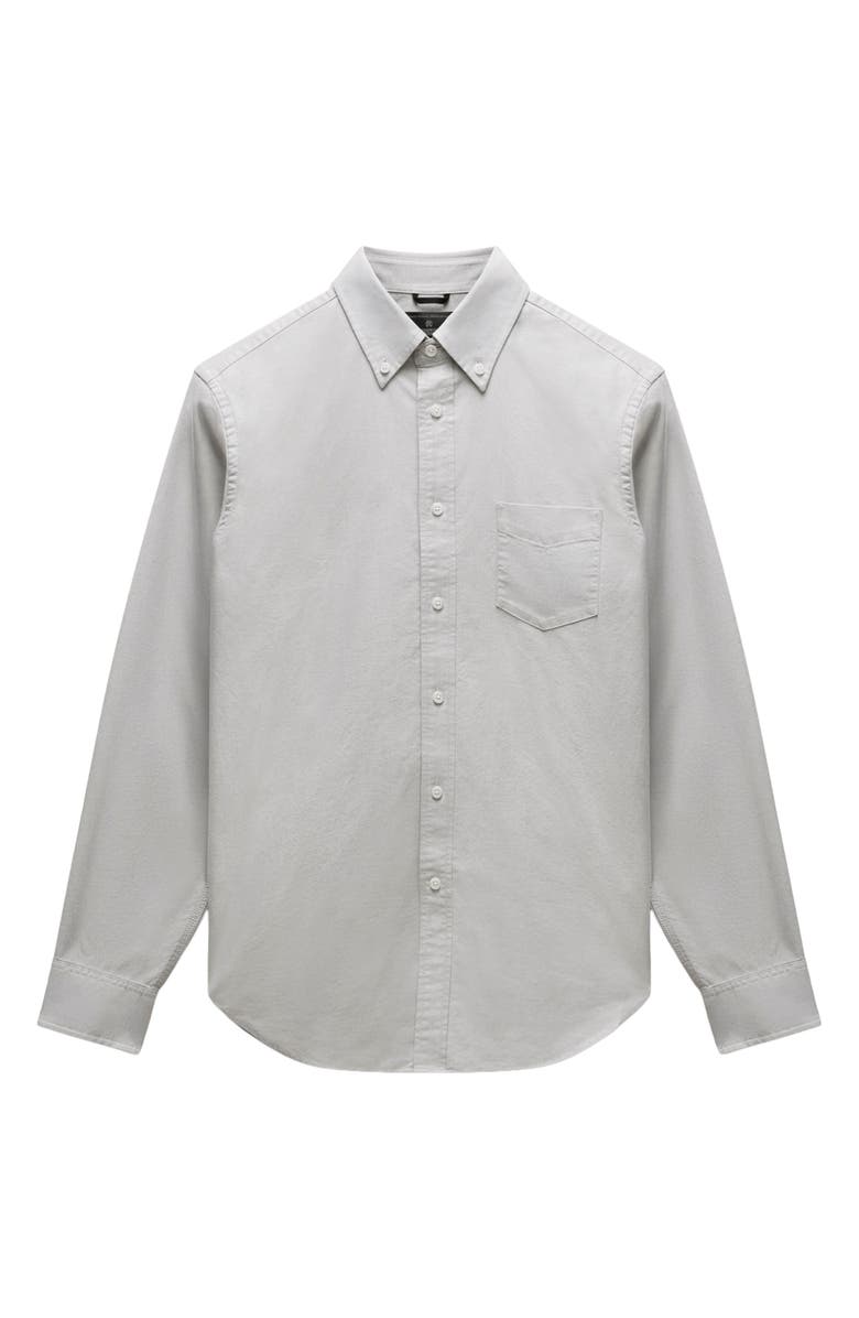 Reigning Champ Cotton Oxford Button-Down Shirt, Alternate, color, Light Grey