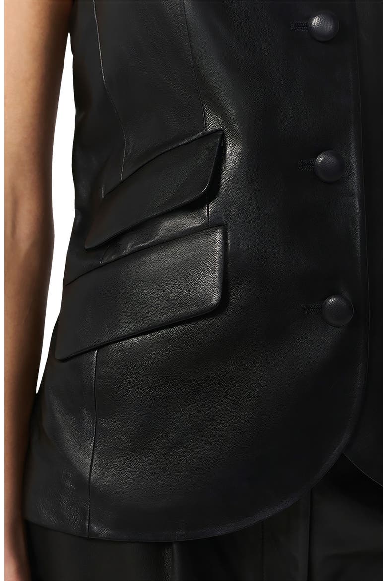 Slade Leather Vest, Alternate, color, BLACK