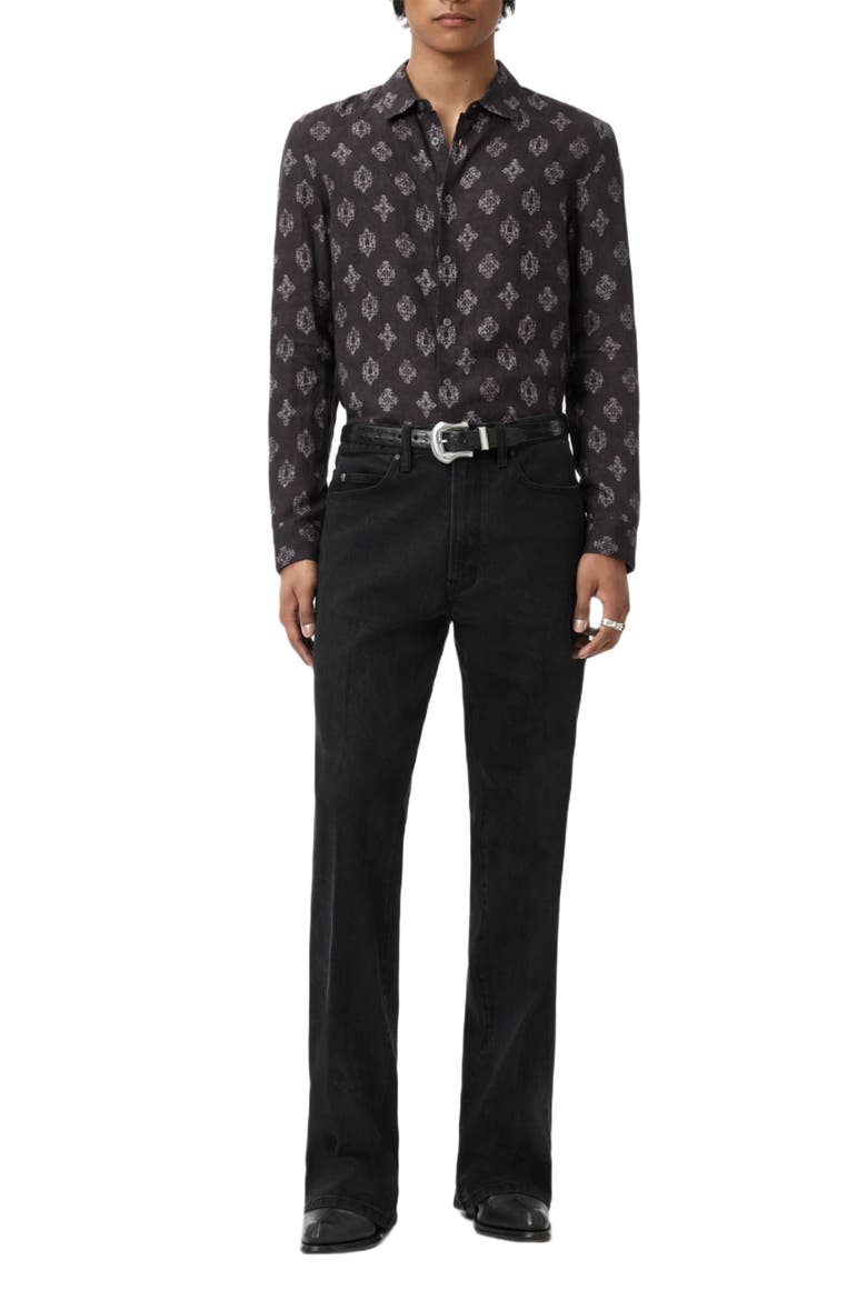 Ross Long Sleeve Linen Button-Up Shirt, Alternate, color, PLUM