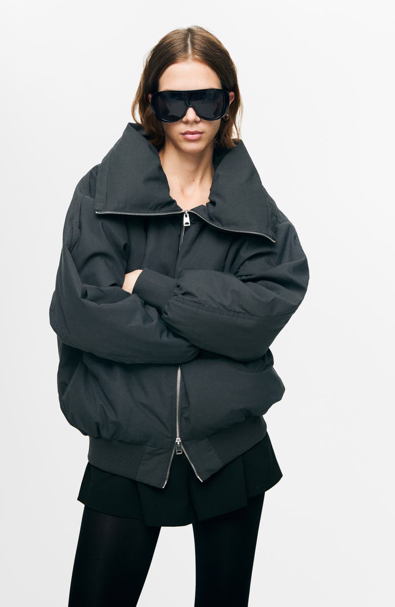 MANGO Alina Bomber Jacket, Alternate, color, Grey