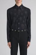 McQueen Skull Print Shop Button-Up Shirt