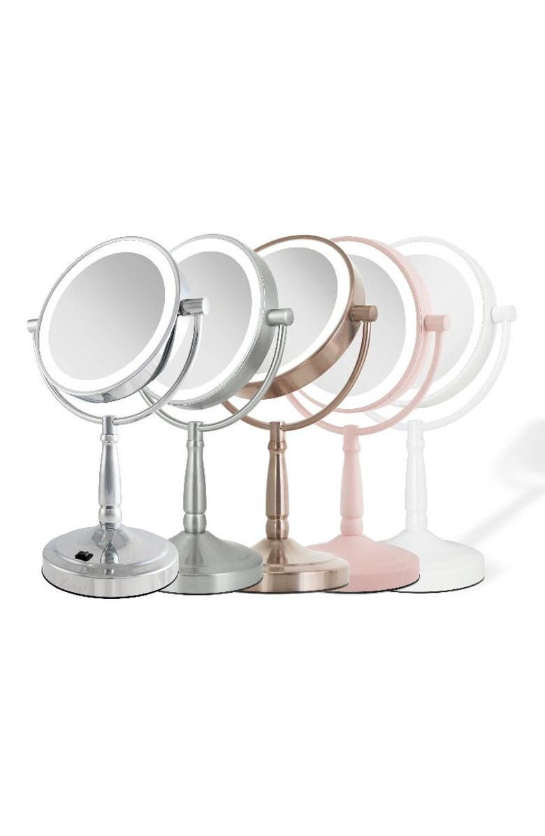 Zadro Lighted Makeup Mirror with 10X/1X Magnifications & Cordless, Alternate, color, Rose Gold