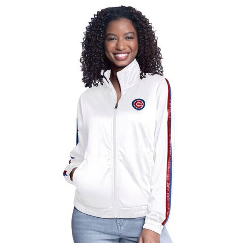Women's G-III Sports by Carl Banks  White Chicago Cubs Gear II Full-Zip Track Jacket