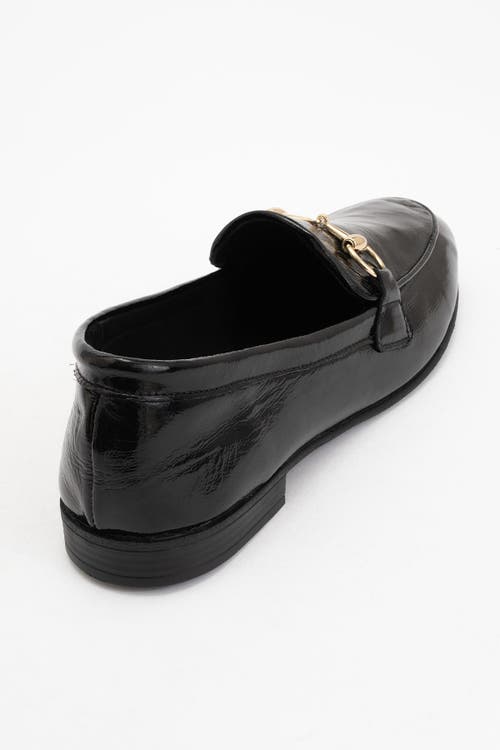 Forever & Always Shoes Rory Leather Bit Loafer In Black Patent Leather