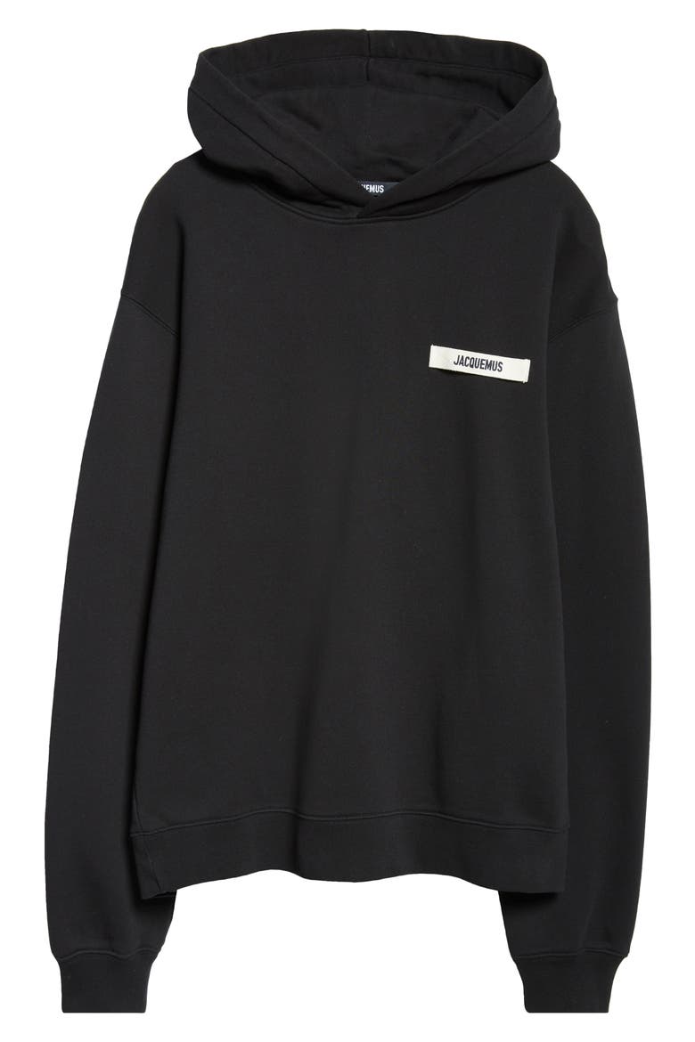 Le Hoodie Gros Grain Cotton Hoodie, Alternate, color, BLACK