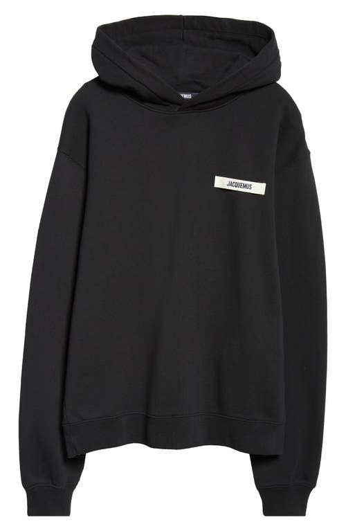 Shop Jacquemus Le Hoodie Gros Grain Cotton Hoodie In Black