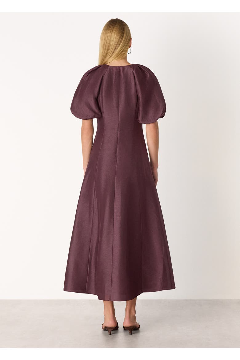 Silk Blend Taffeta Maxi Dress, Alternate, color, Burgundy