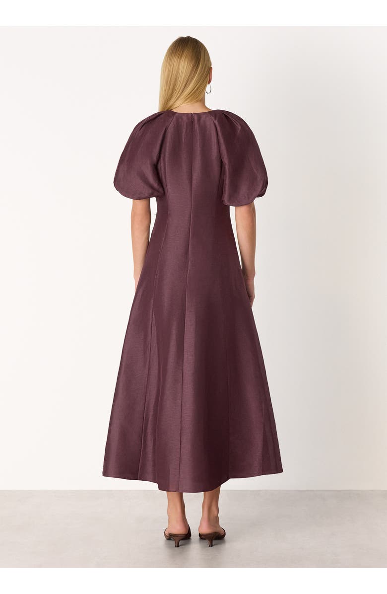 Whistles Silk Blend Taffeta Maxi Dress, Alternate, color, Burgundy