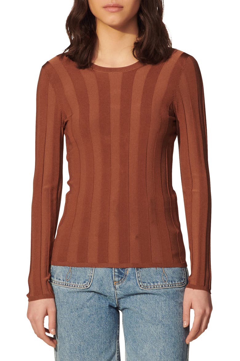 Strappy Back Sweater, Main, color, MARRON